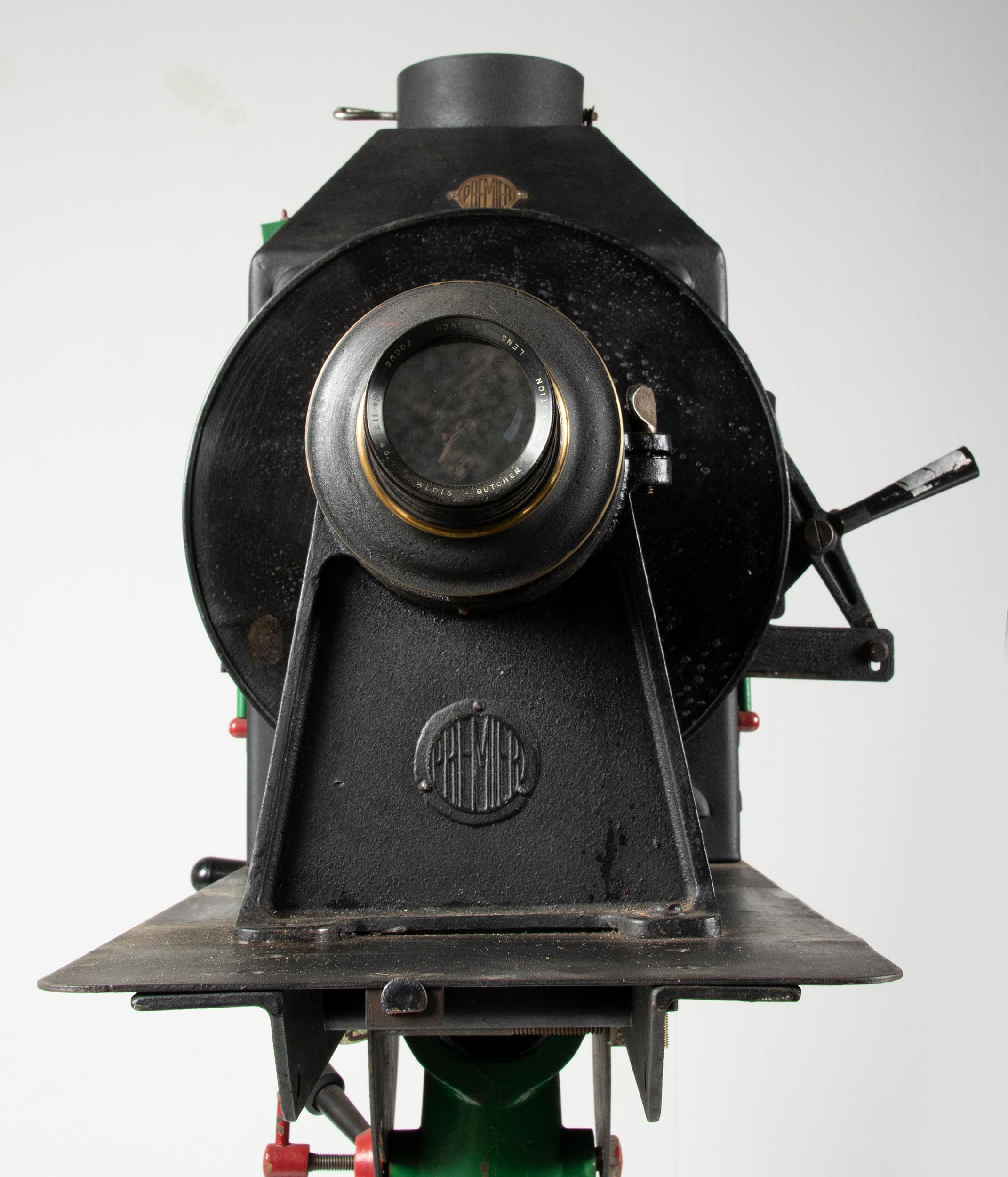 English Early 20th Century Slide Lantern, Slide Projector Camera by Premier England For Sale