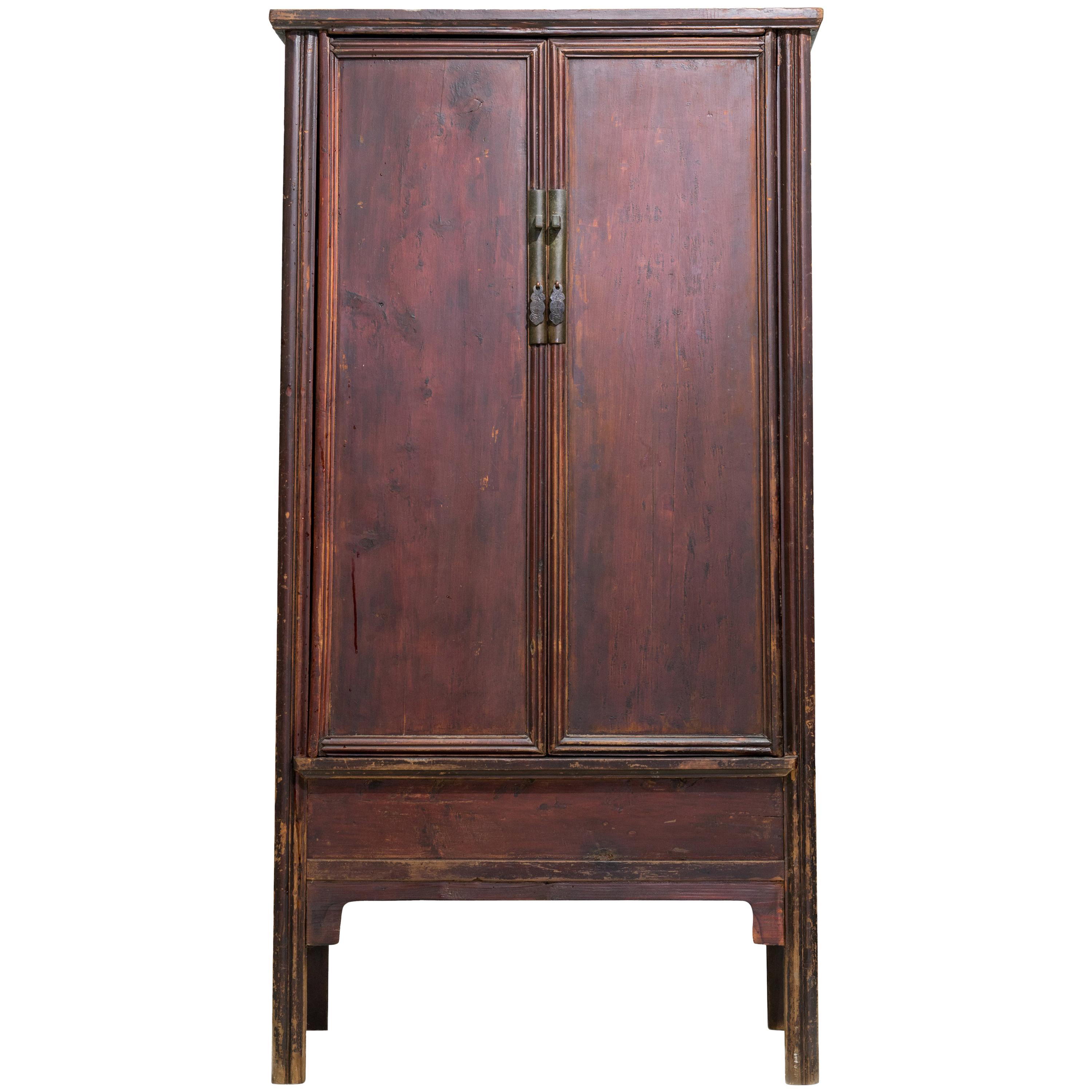 Early 20th Century Sloping-Stile Wood-Hinged Cabinet For Sale