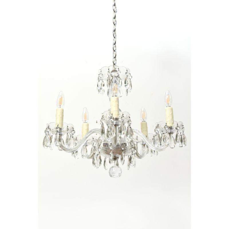 Anfang des 20. Jahrhunderts Kleiner böhmischer Kristallkronleuchter im Art-Deco-Stil 7