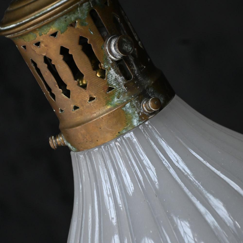 French Early 20th Century Small Brass and Glass Ceiling Light For Sale