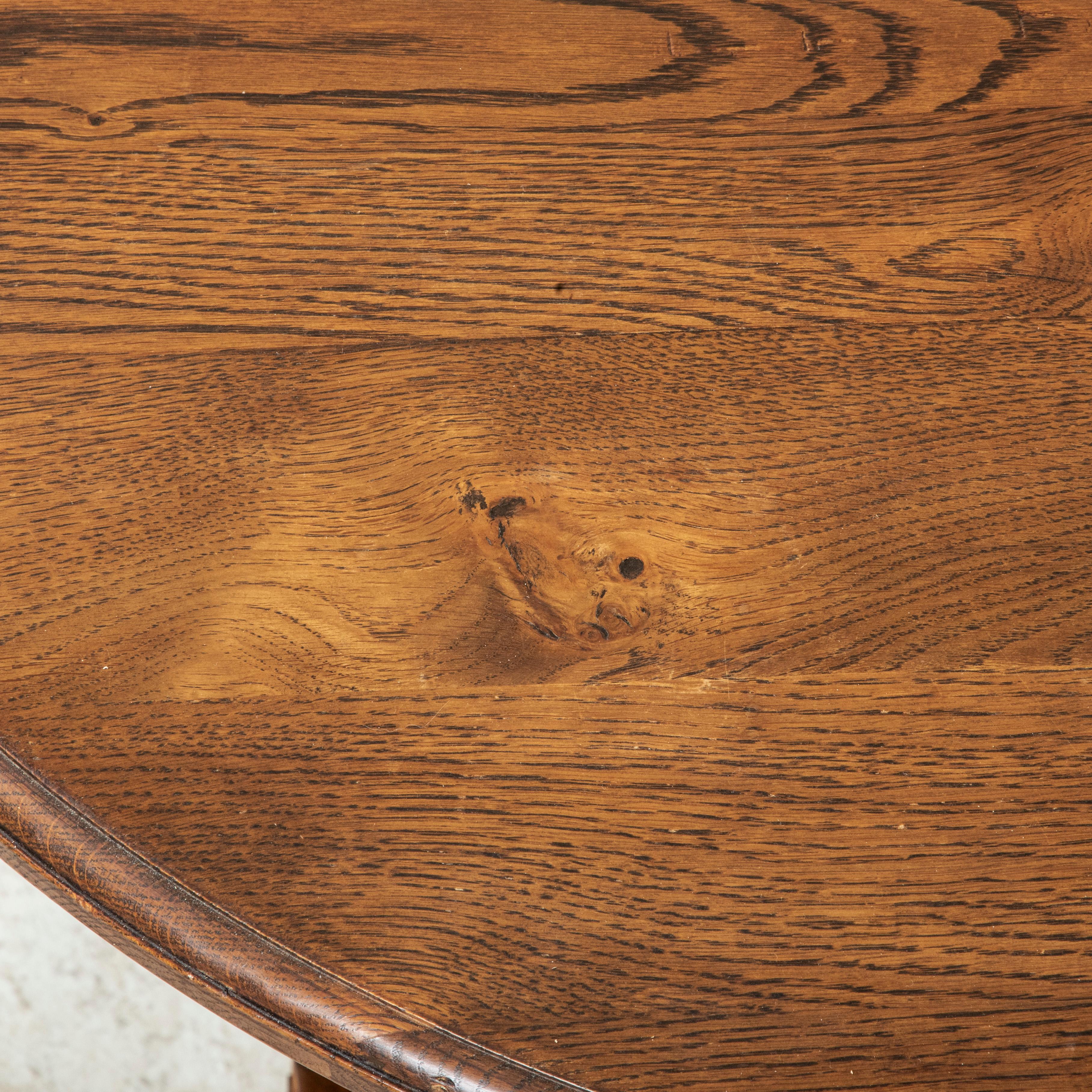 Early 20th Century Small French Oak Tilt Top Vineyard Table, Wine Tasting Table 7