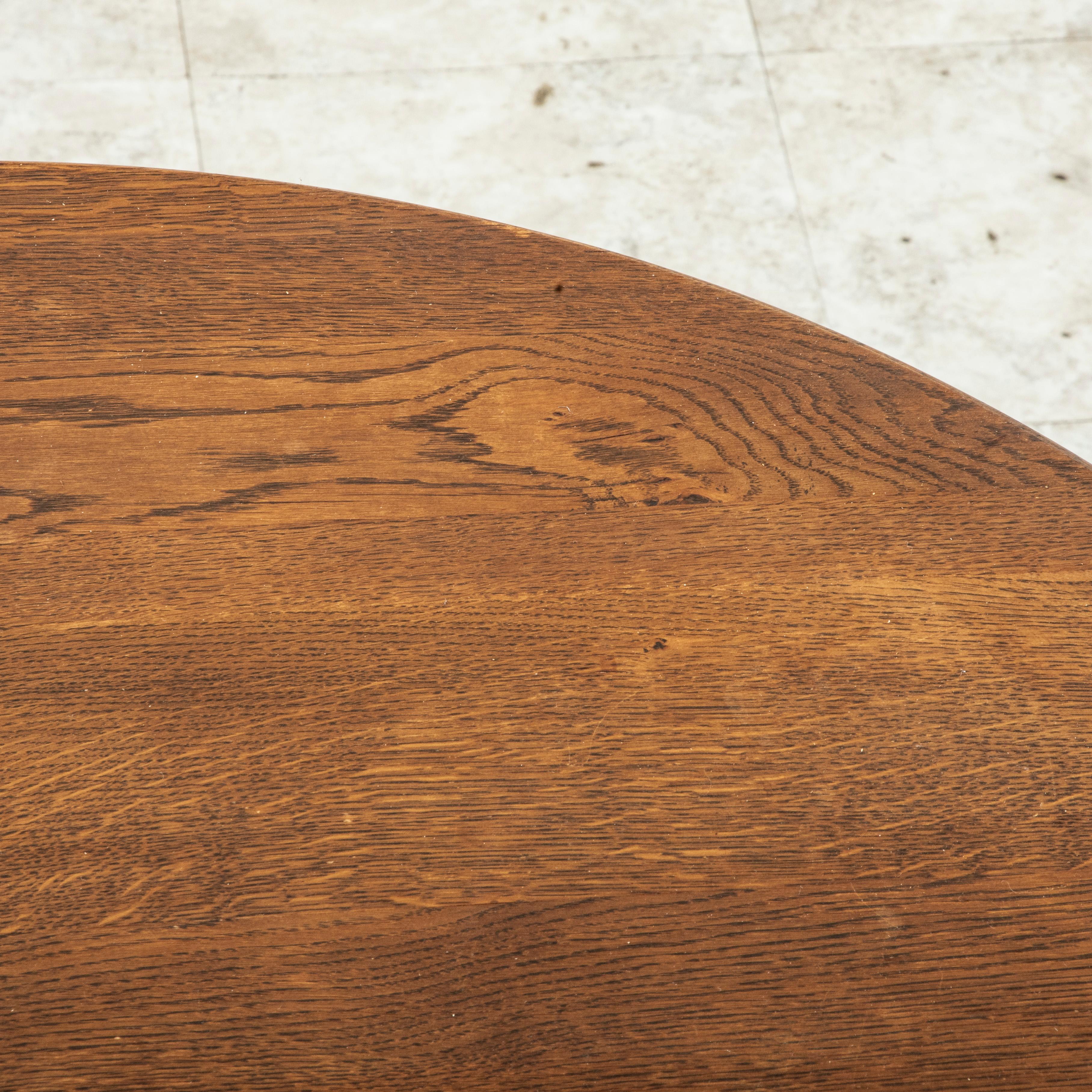 Early 20th Century Small French Oak Tilt Top Vineyard Table, Wine Tasting Table 8