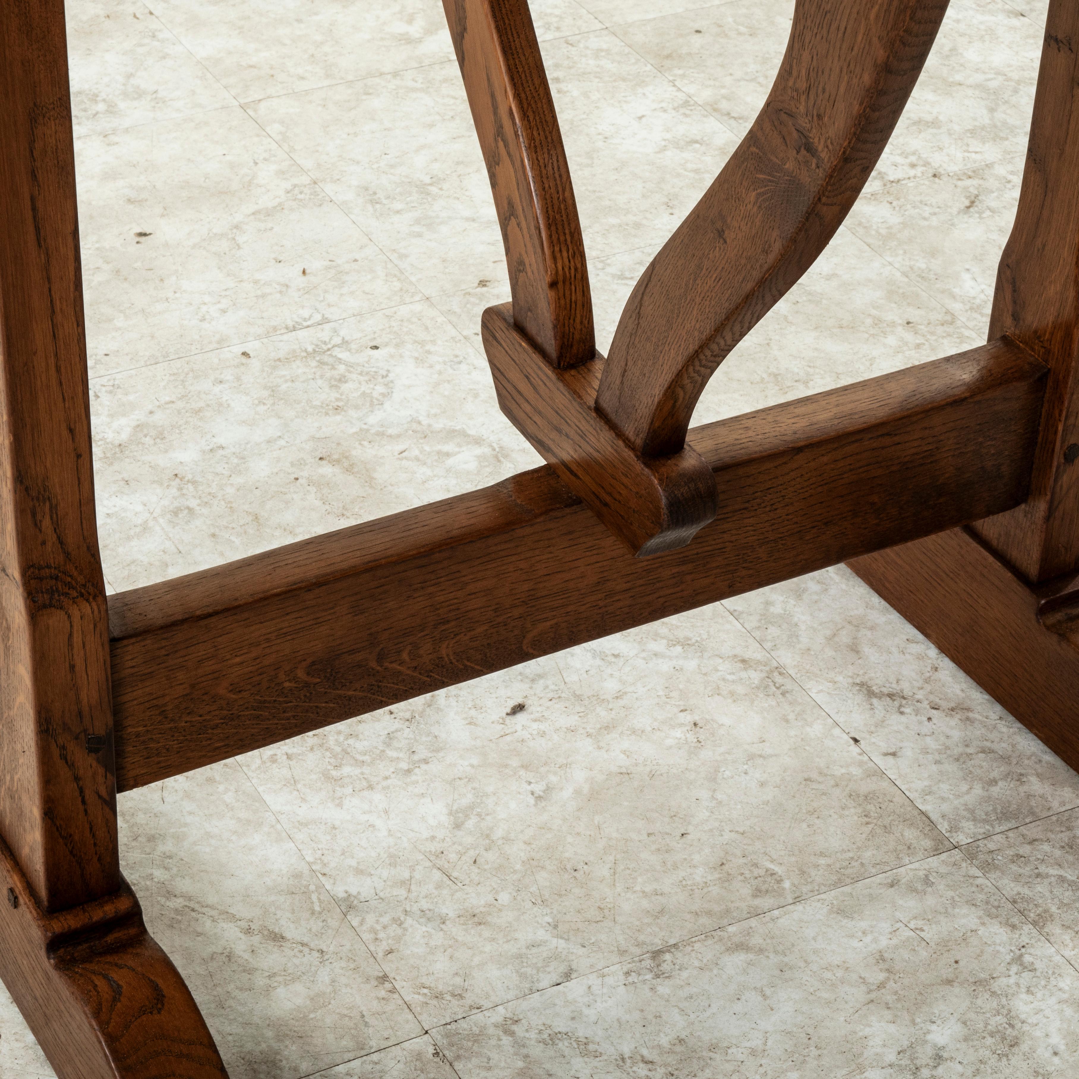 Early 20th Century Small French Oak Tilt Top Vineyard Table, Wine Tasting Table 10