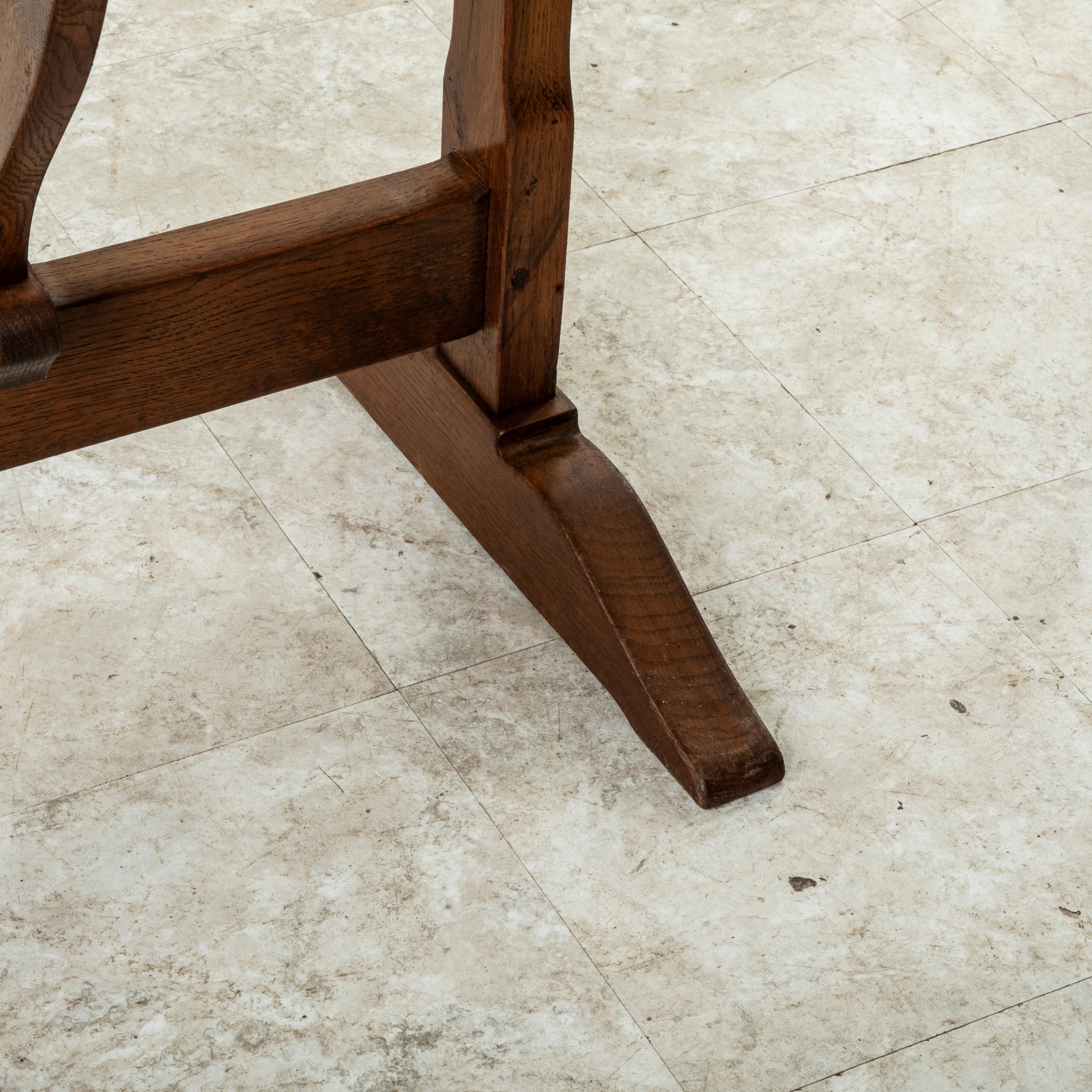 Early 20th Century Small French Oak Tilt Top Vineyard Table, Wine Tasting Table 11