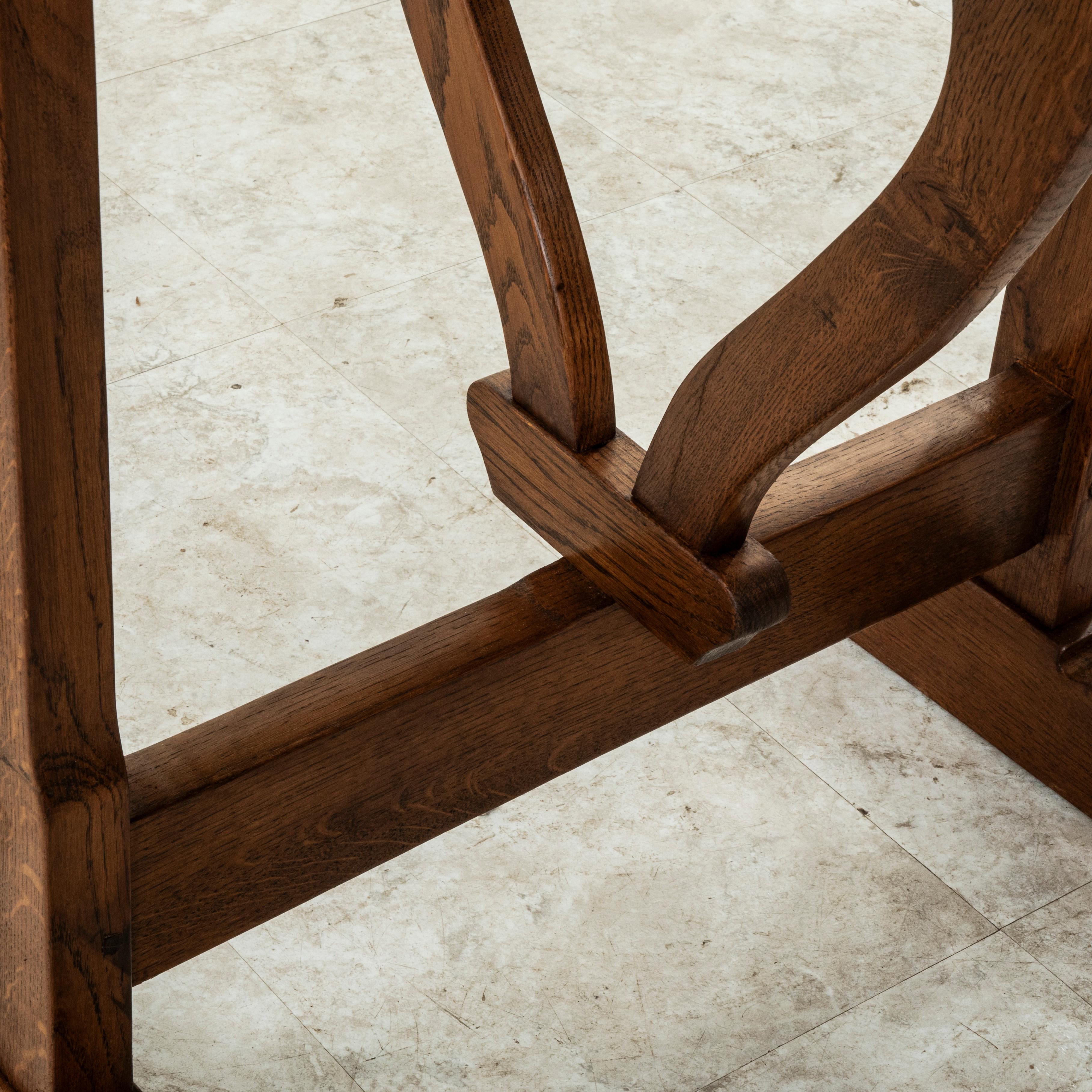 Early 20th Century Small French Oak Tilt Top Vineyard Table, Wine Tasting Table 12