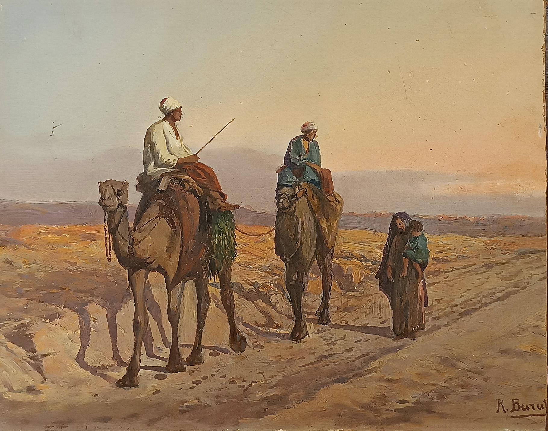 PINTURA ORIENTALISTA PEQUEÑA EN PAPEL DE PRINCIPIOS DEL SIGLO XX Italian en venta