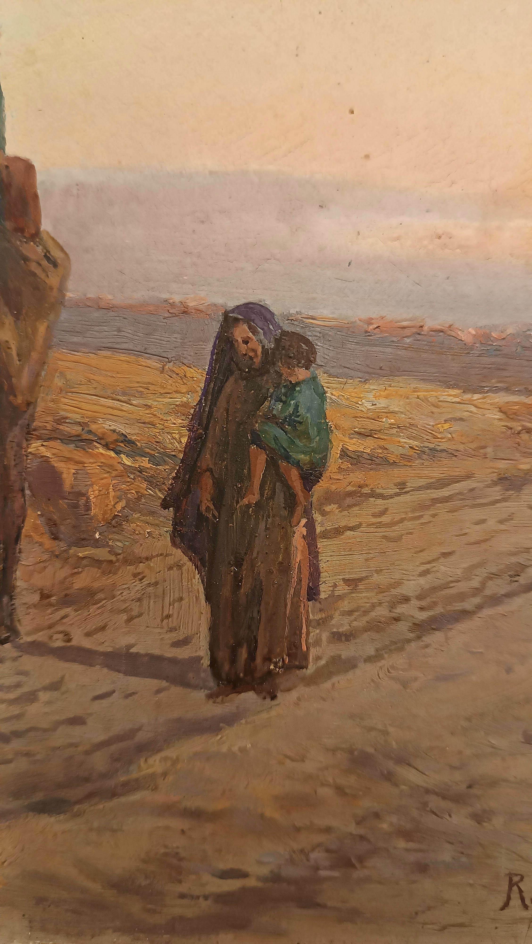 PINTURA ORIENTALISTA PEQUEÑA EN PAPEL DE PRINCIPIOS DEL SIGLO XX 20th Century en venta