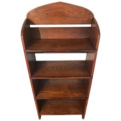 Early 20th Century Small Size Solid Oak and Macassar Arts & Crafts Open Bookcase