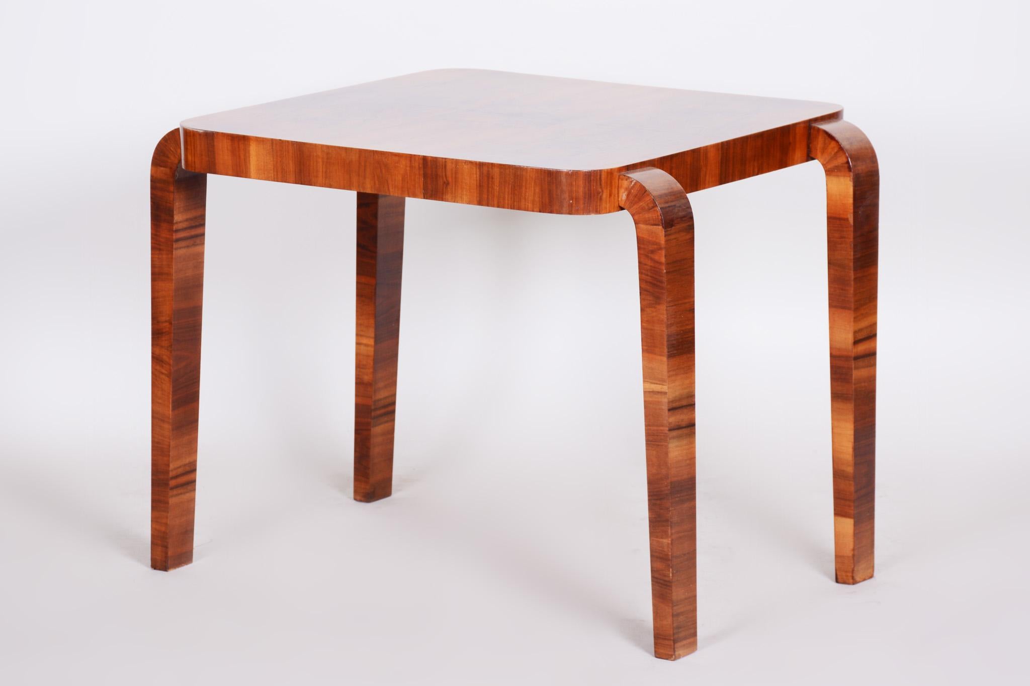 Czech Early 20th Century Small Walnut Table by Jindrich Halabala, Up Zavody, 1930s For Sale