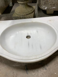 Early 20th Century Small White Marble Sink