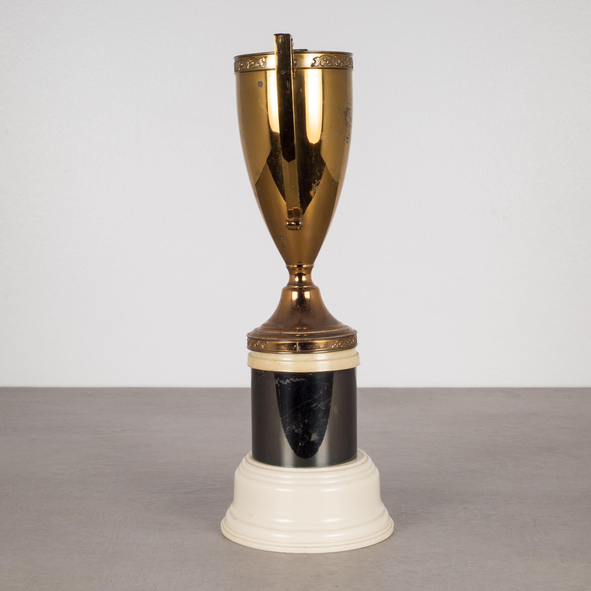 Art Deco Early 20th Century Solid Brass and Bakelite Loving Cup Trophy, circa 1930s