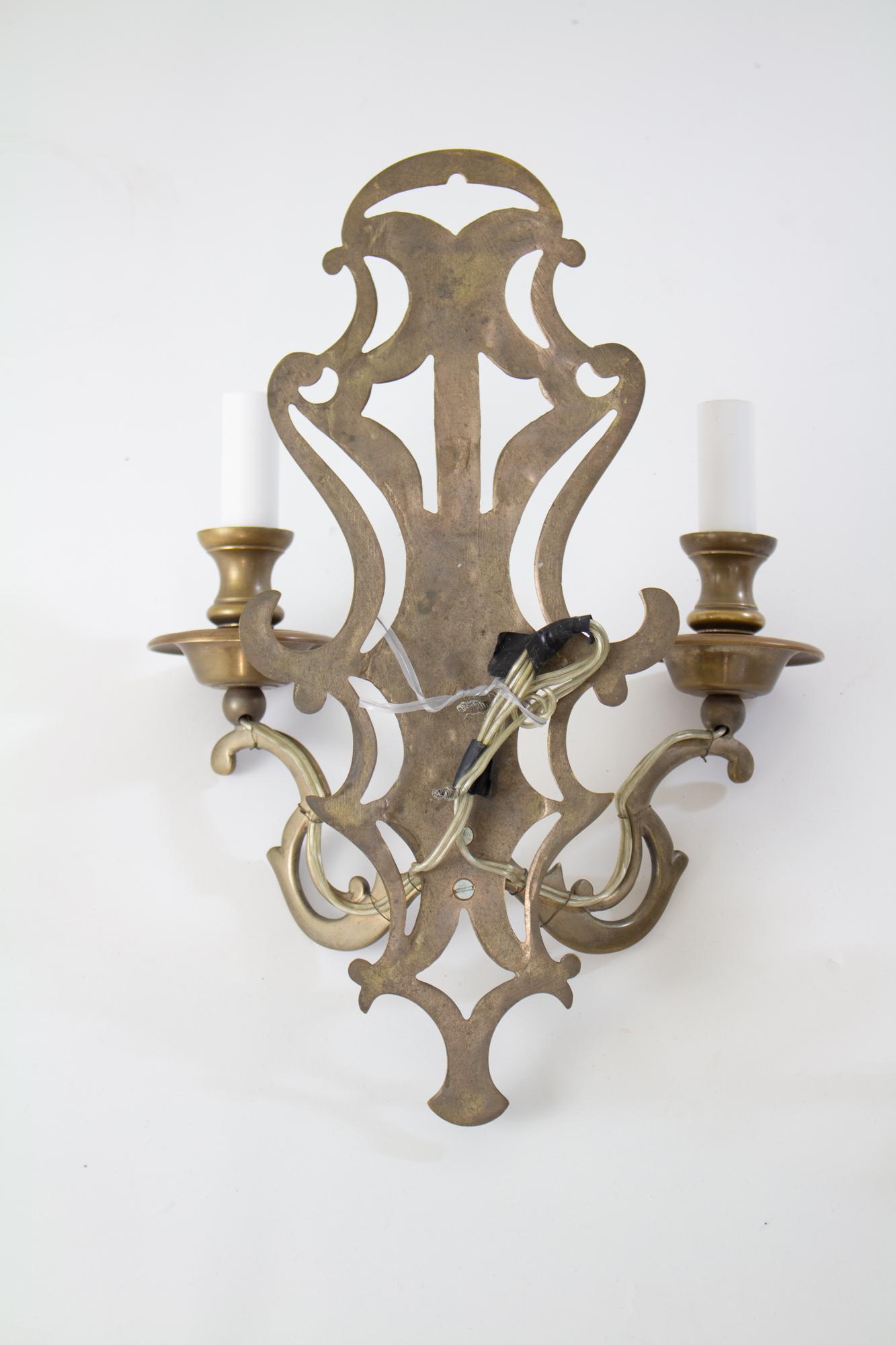 Early 20th Century Solid Brass Sconces - a Pair For Sale 1