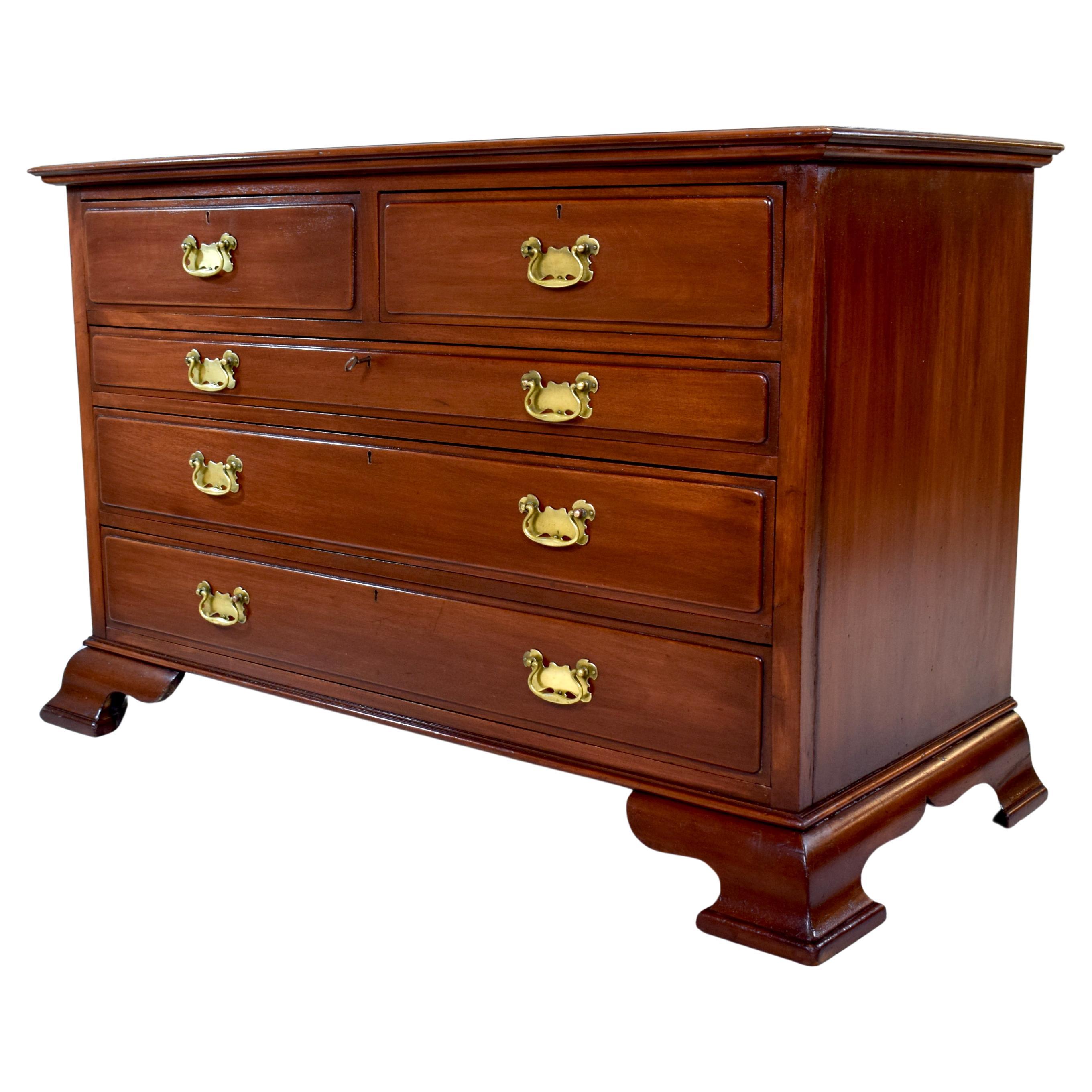 Early 20th Century Solid Mahogany Chippendale Dresser