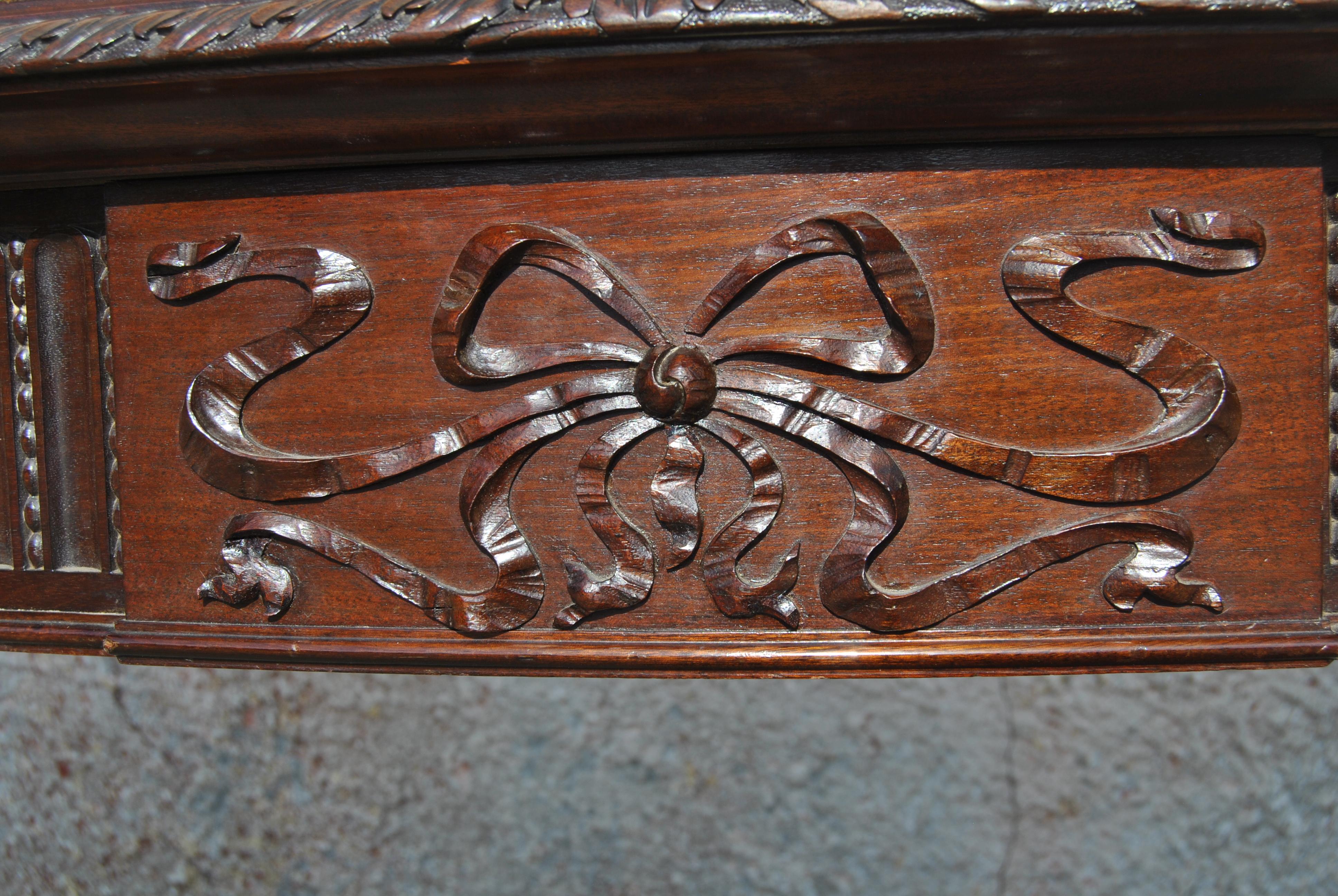 Early 20th Century Solid Mahogany English Hall Table / Sideboard 1