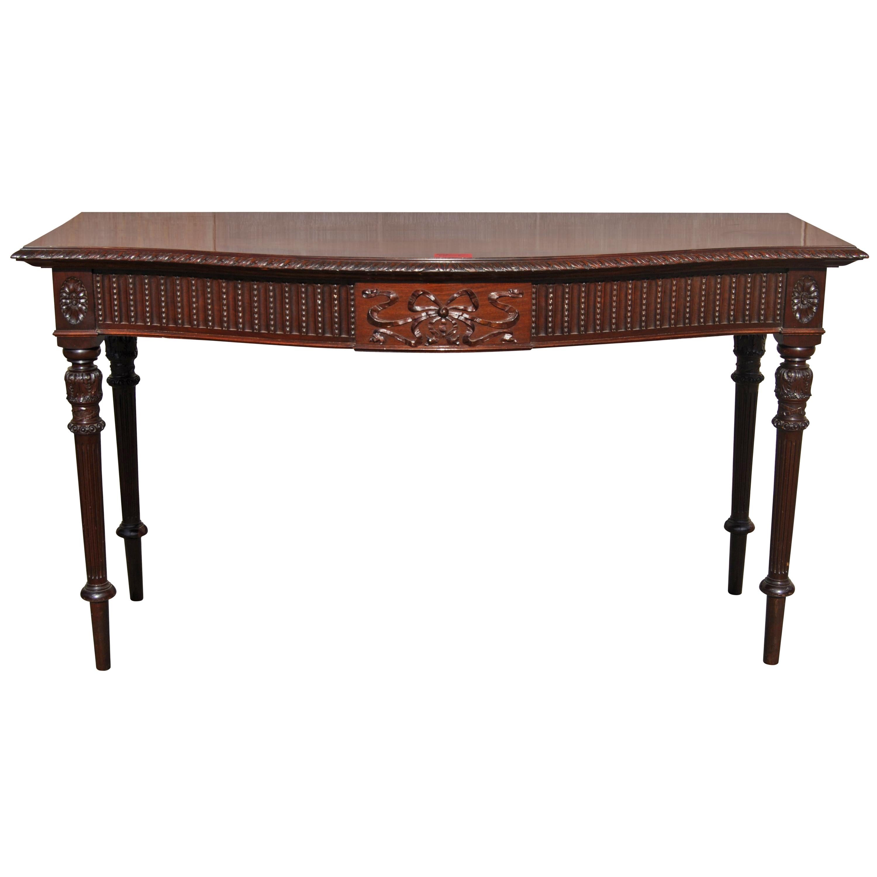 Early 20th Century Solid Mahogany English Hall Table / Sideboard