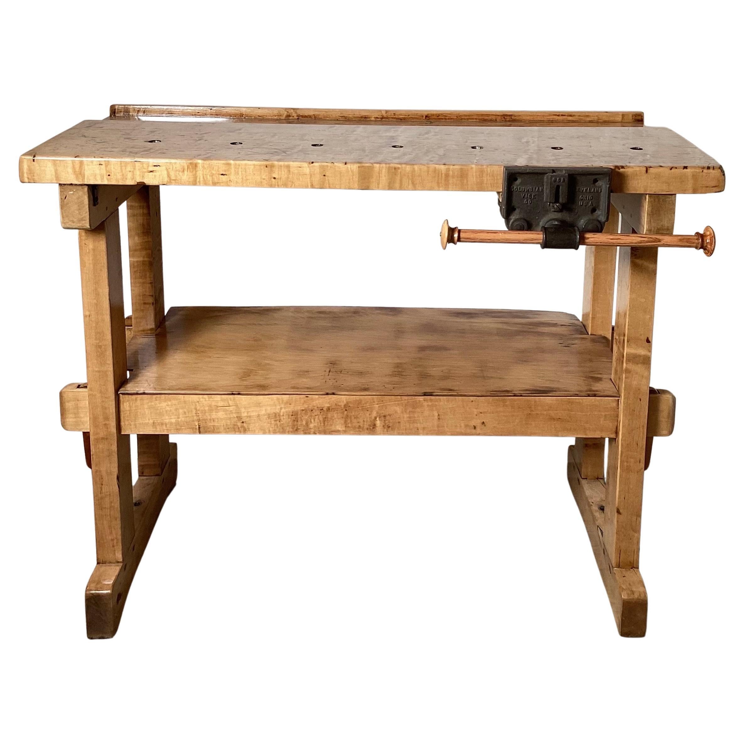 Early 20th Century Solid Maple Work Table For Sale