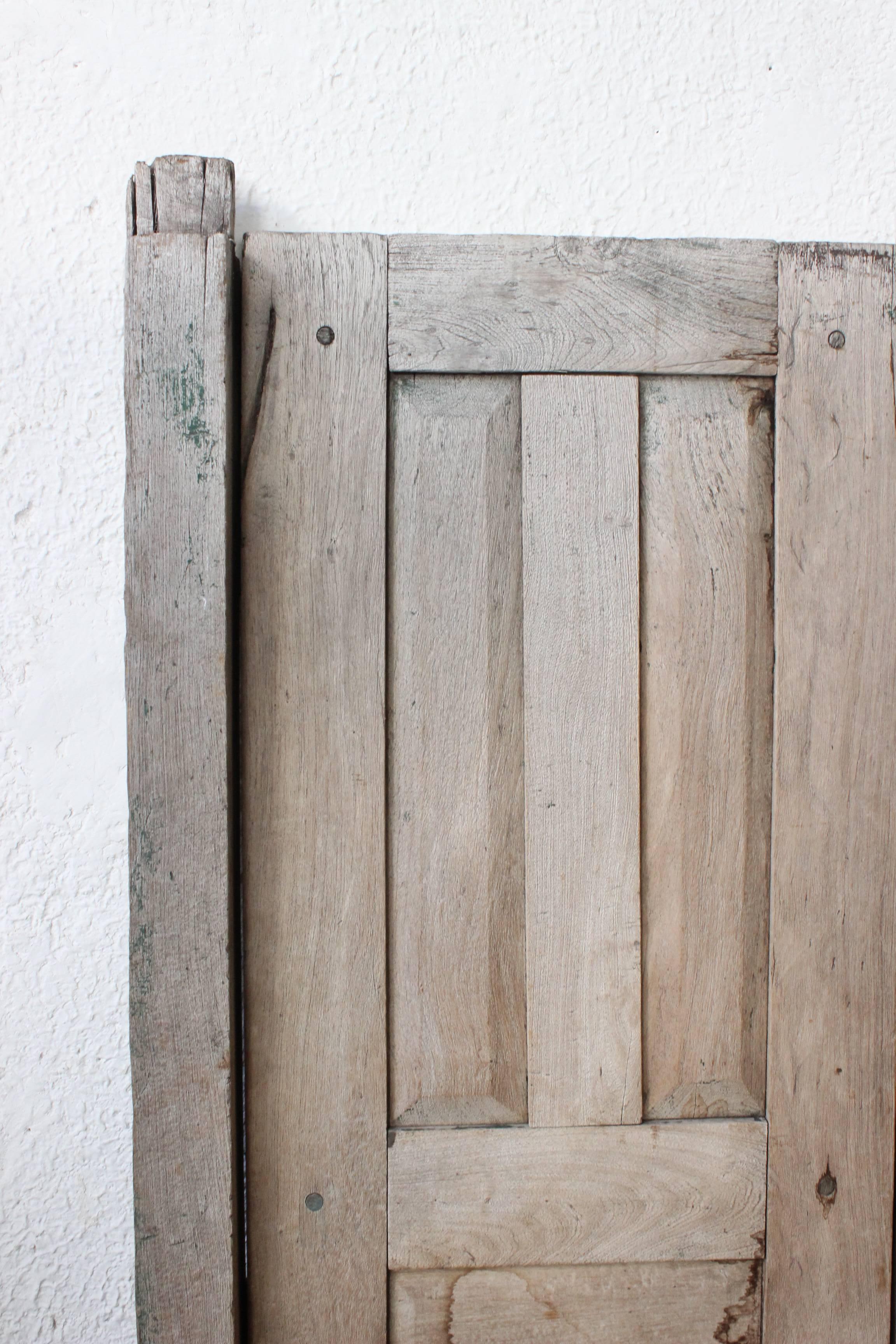 Early 20th Century Solid Mesquite Wood Door Found in Western México 4