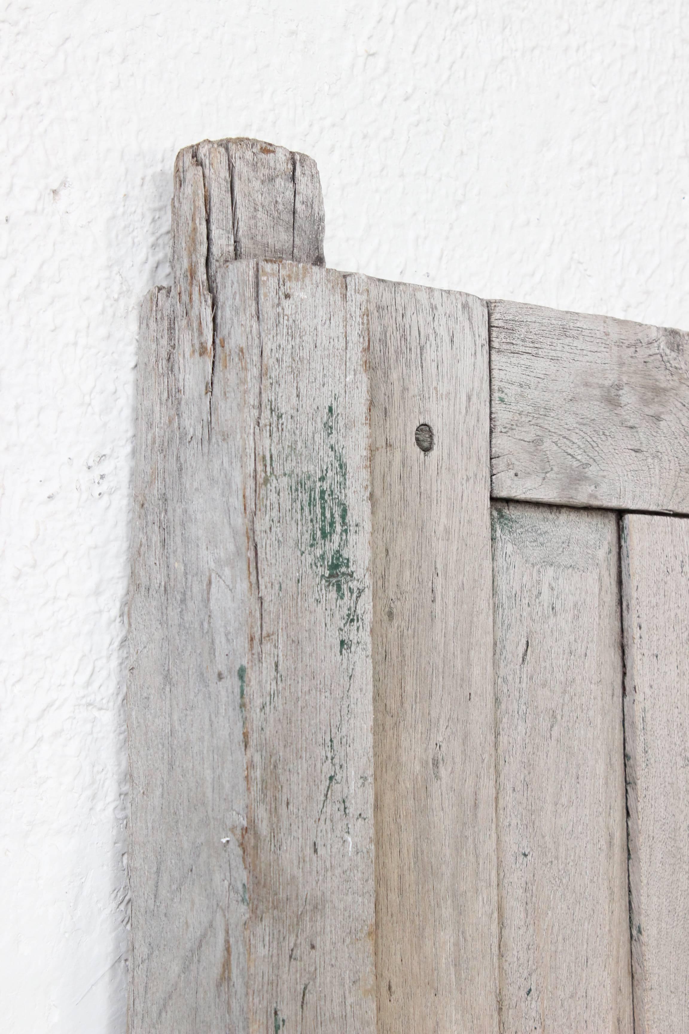 19th Century Early 20th Century Solid Mesquite Wood Door Found in Western México