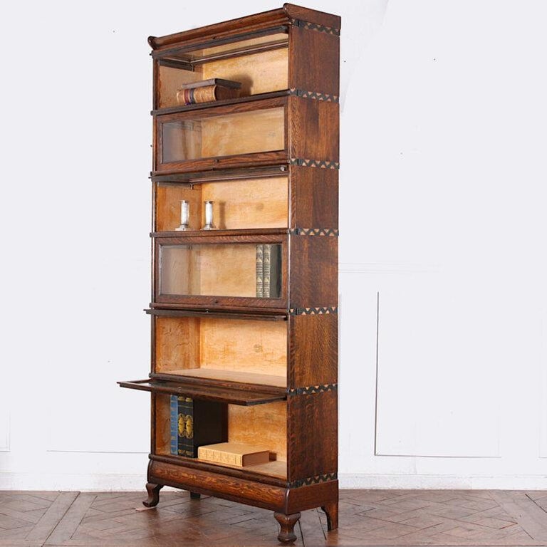 Canadian Early 20th Century Solid Oak Six Section Lawyers Bookcase