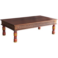 Early 20th Century Solid Teakwood Heavily Made Coffee Table from Tea Plantation