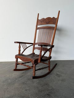 Early 20th Century Solid Wood American Rocking Chair