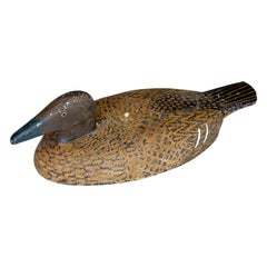 Antique Early 20th Century Solid Wood Hand Painted Decoy Duck