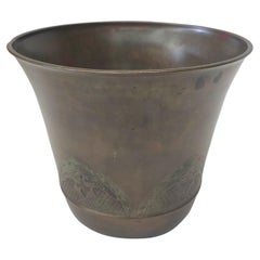 Early 20th Century South East Asian Etched Bronze Planter Jardiniere