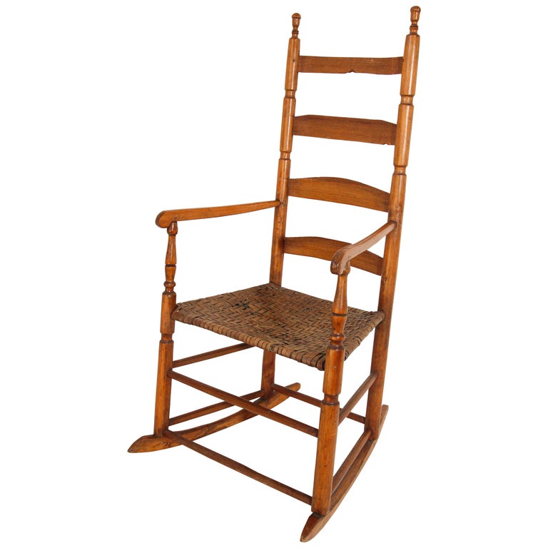 Early 20th Century South West Ladder High Back Rocking Chair For Sale