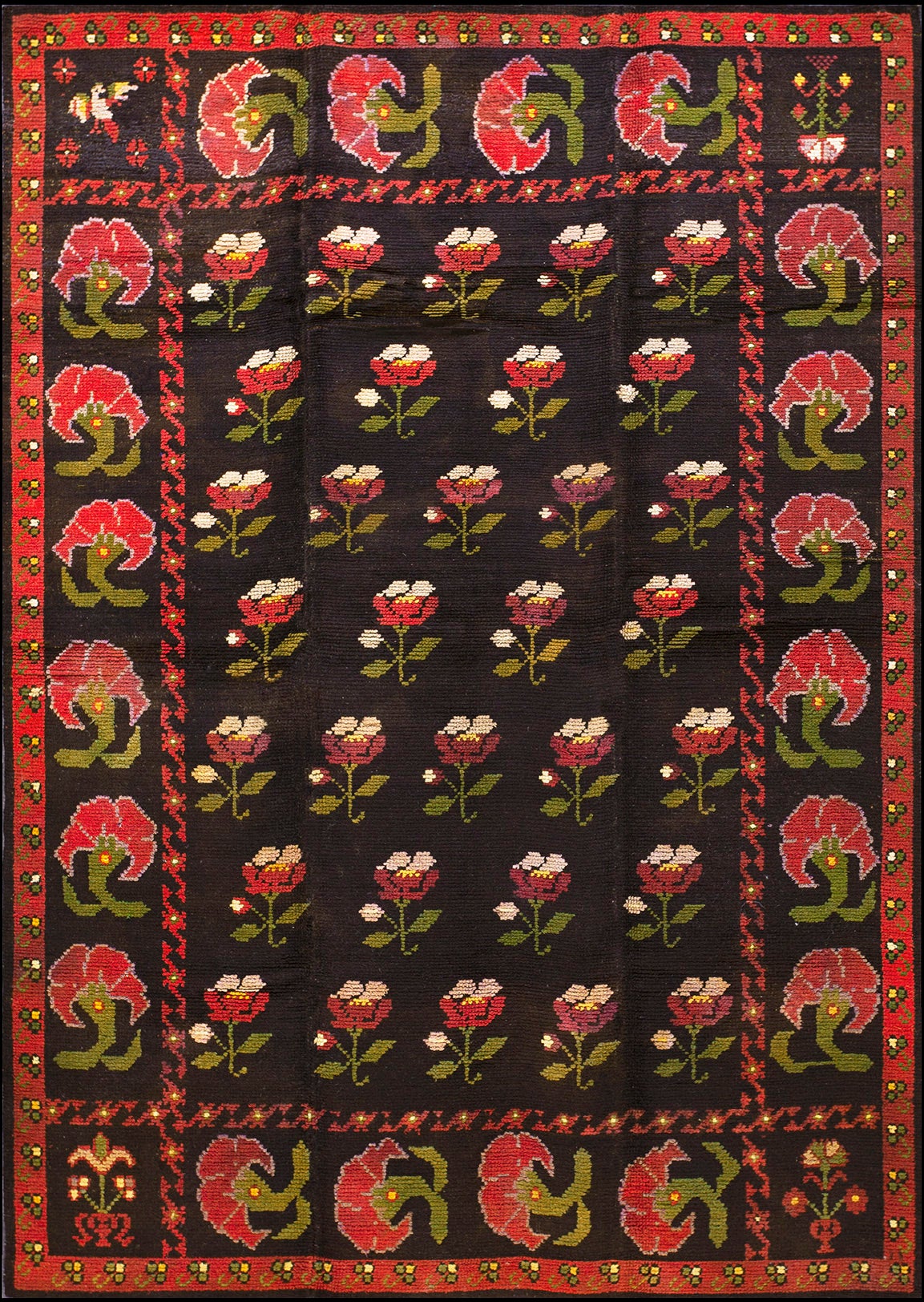 Early 20th Century Spanish Alpujarra Carpet ( 5'3" x 7'6" - 160 x 228 ) For Sale