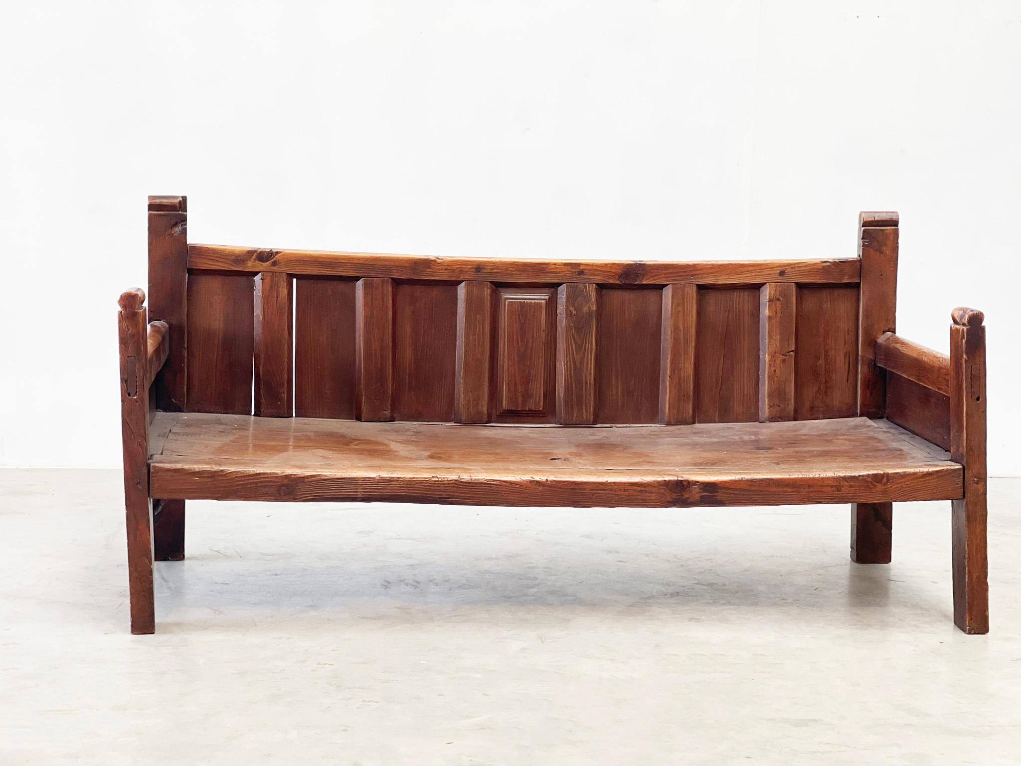 Oak Early 20th century Spanish bench For Sale