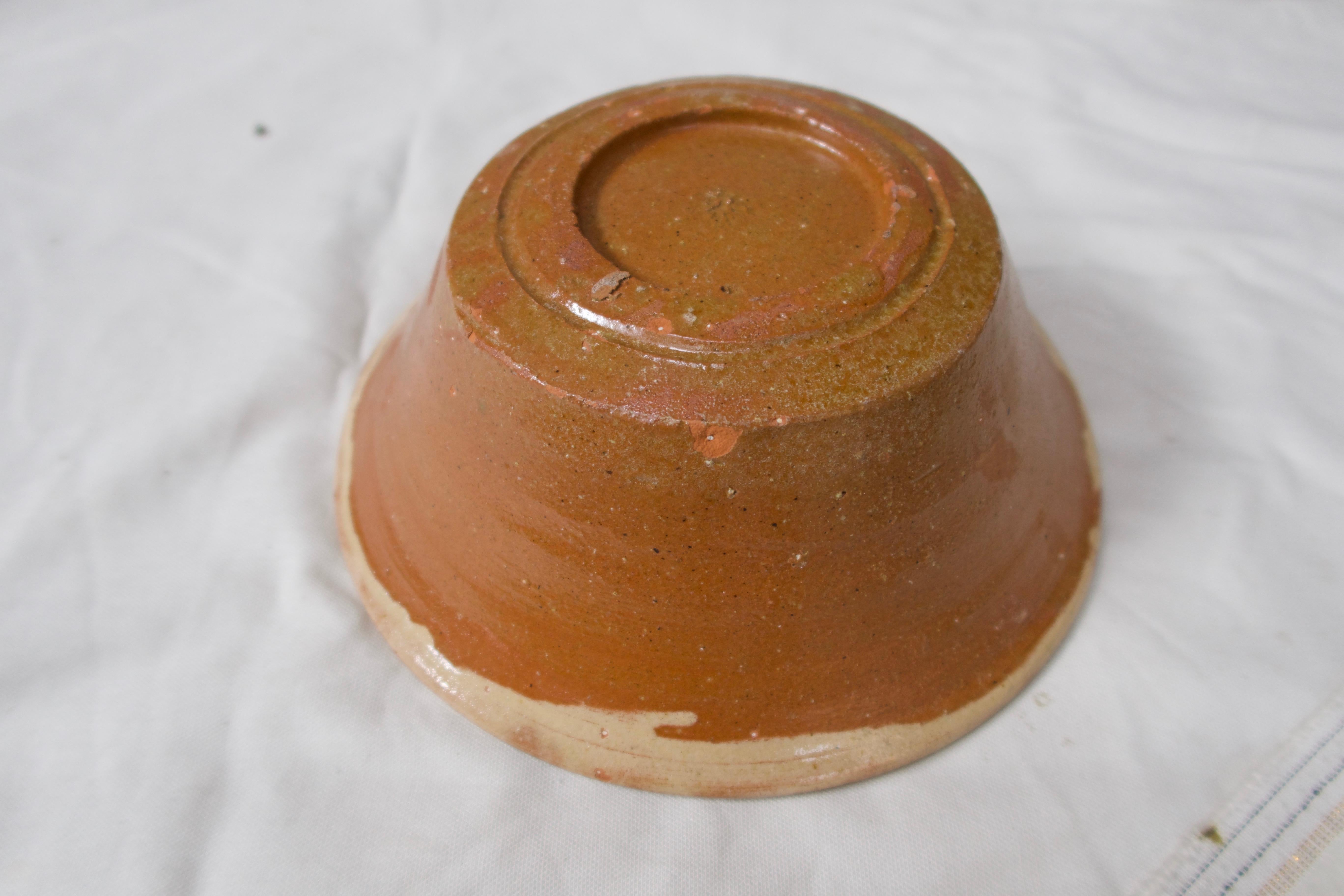 Early 20th Century Spanish Brown and Blue Glazed Terracotta Lebrillo In Good Condition For Sale In Madrid, ES