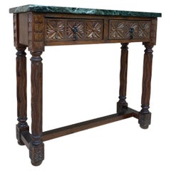Early 20th Century Spanish Carved Walnut Console Table