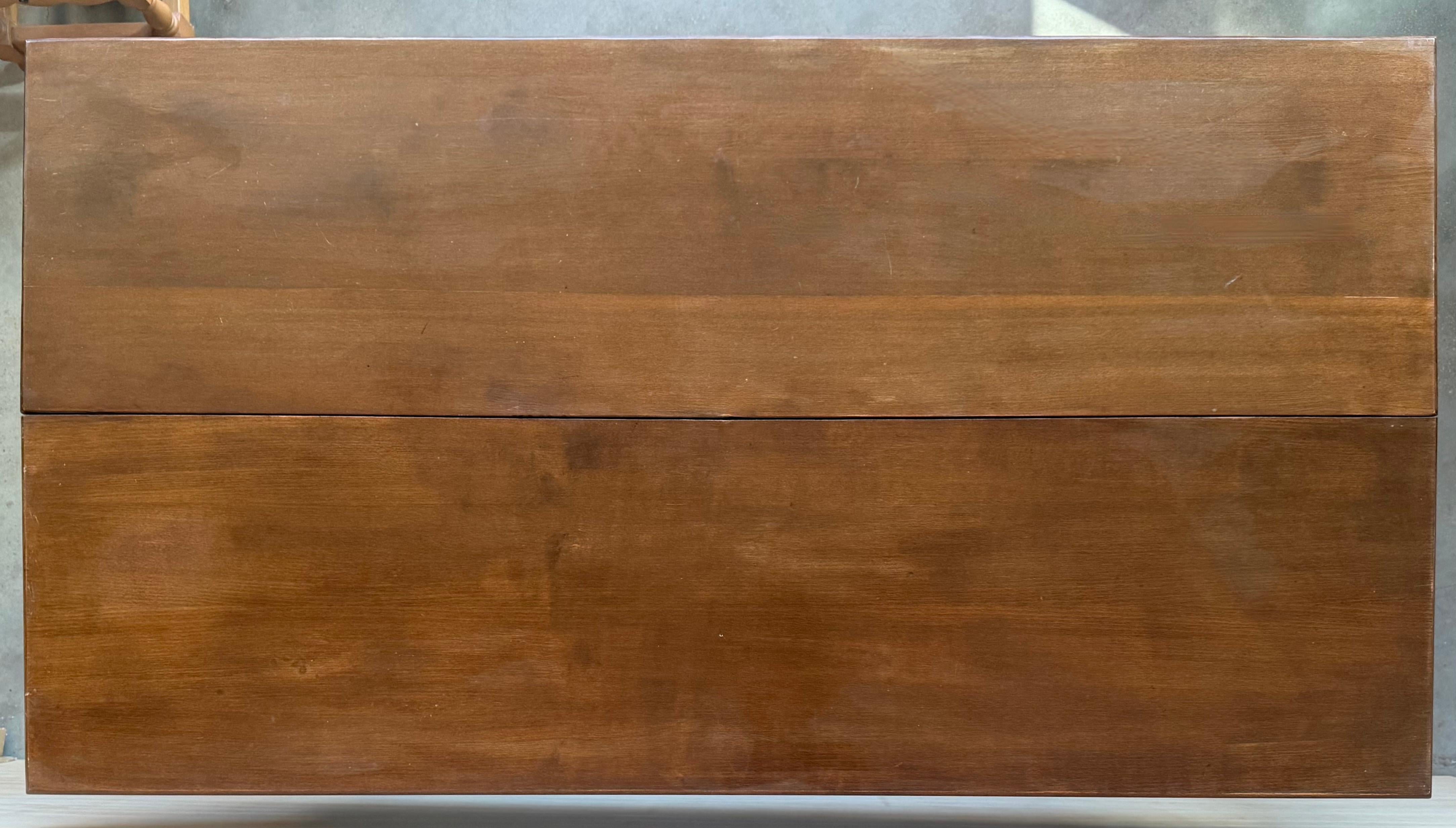 Early 20th Century Spanish Fold Out Console Table with Iron Stretcher & 3 Drawer For Sale 5