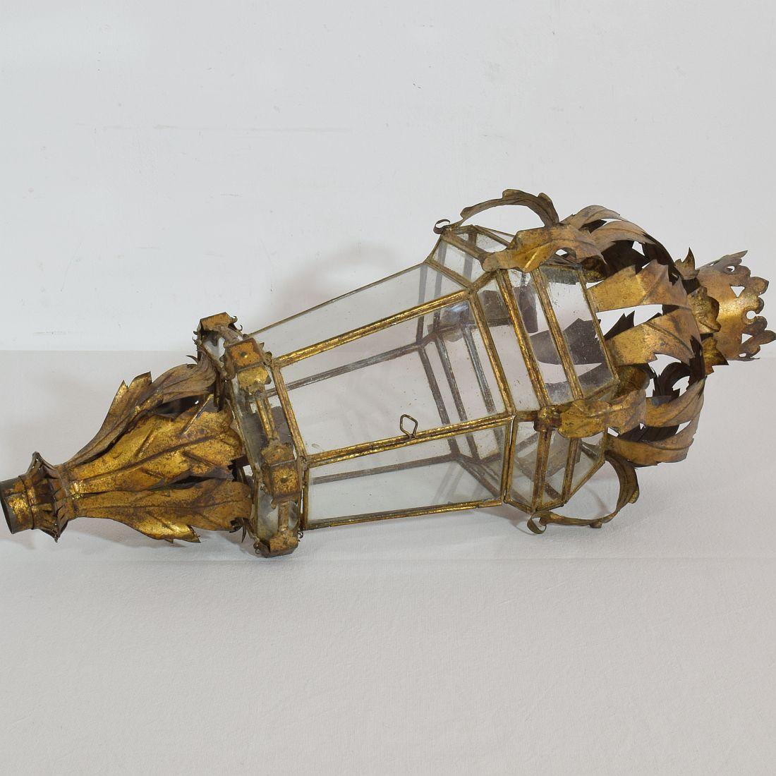 Early 20th Century Spanish Gilded Metal Lantern 9