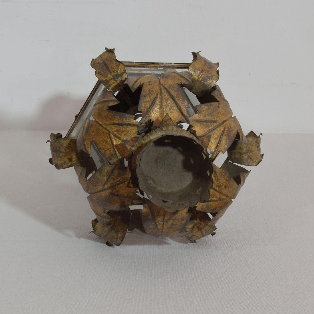 Early 20th Century Spanish Gilded Metal Lantern 11
