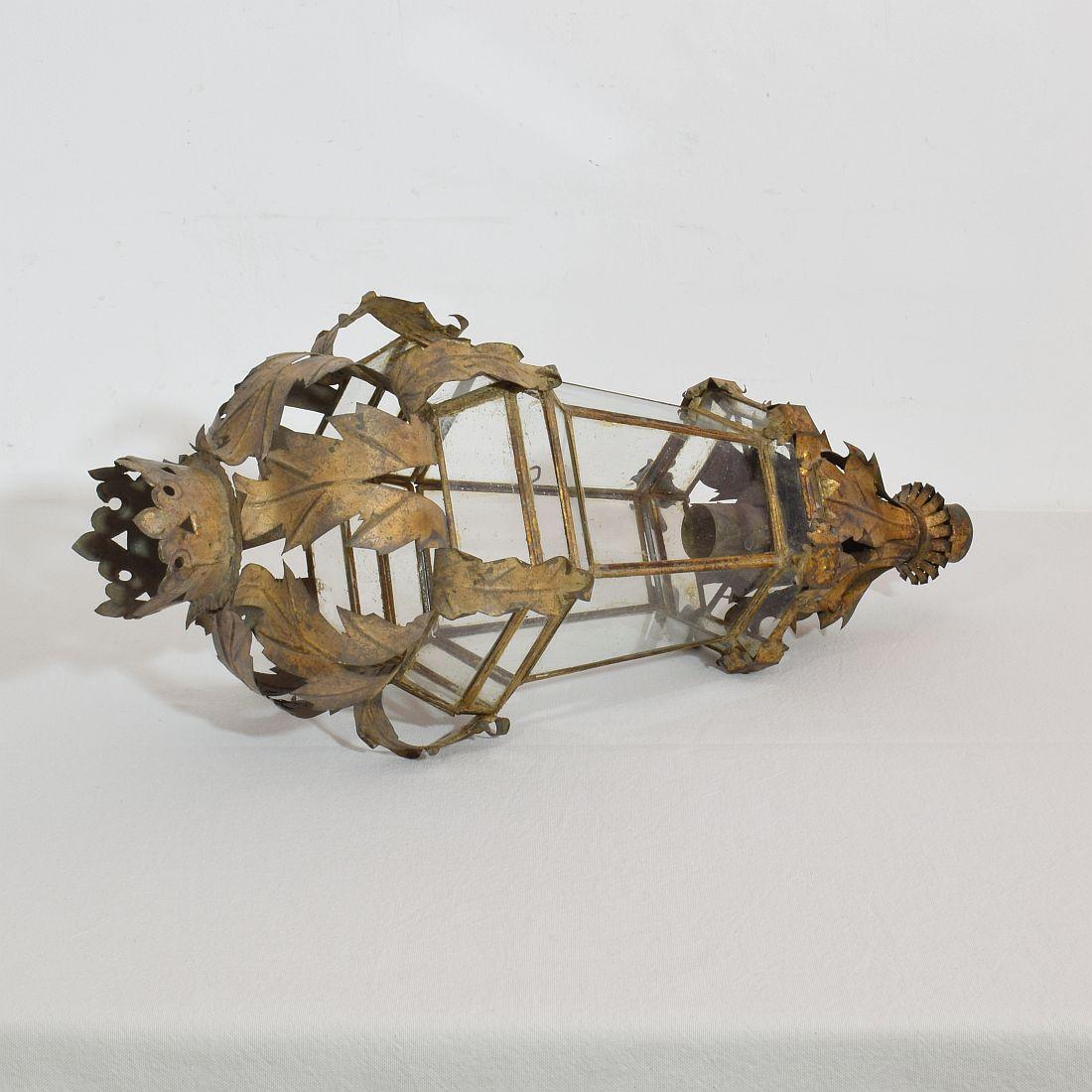 Early 20th Century Spanish Gilded Metal Lantern 12