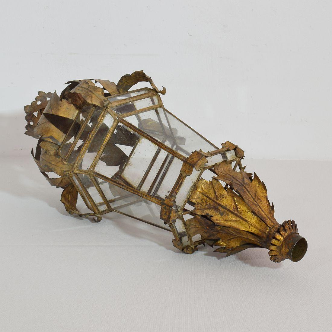 Early 20th Century Spanish Gilded Metal Lantern 13