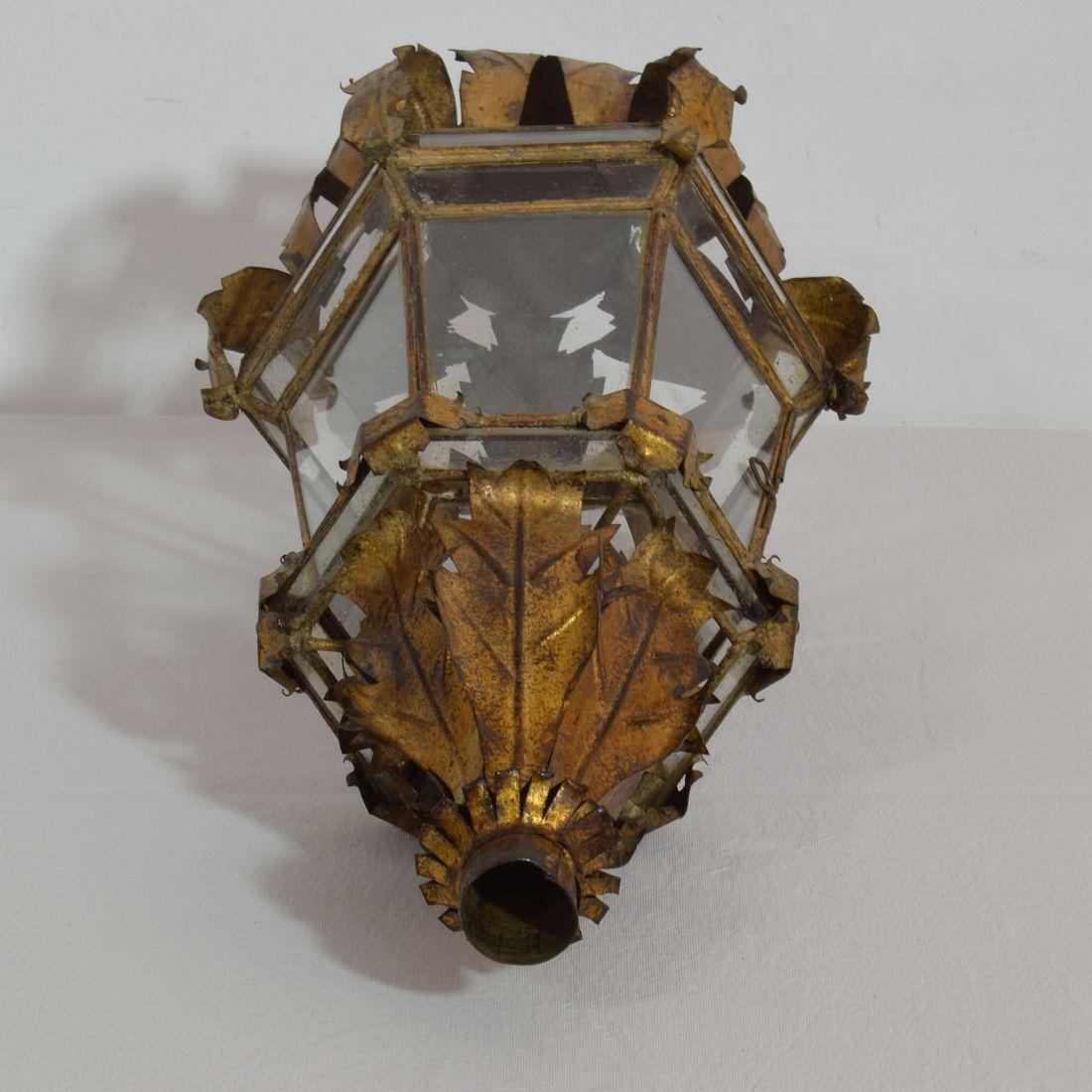 Early 20th Century Spanish Gilded Metal Lantern 14