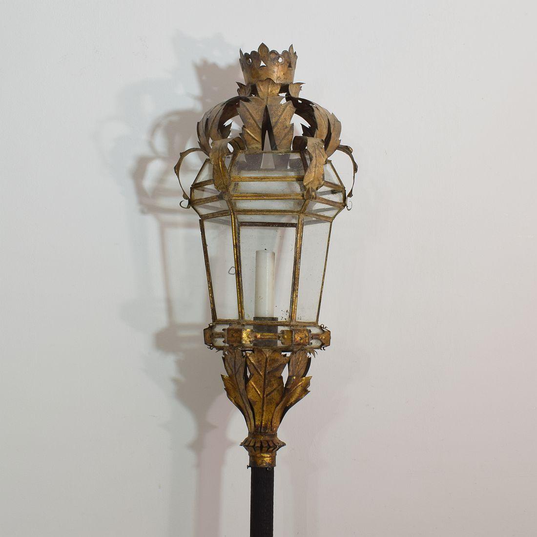 Iron Early 20th Century Spanish Gilded Metal Lantern