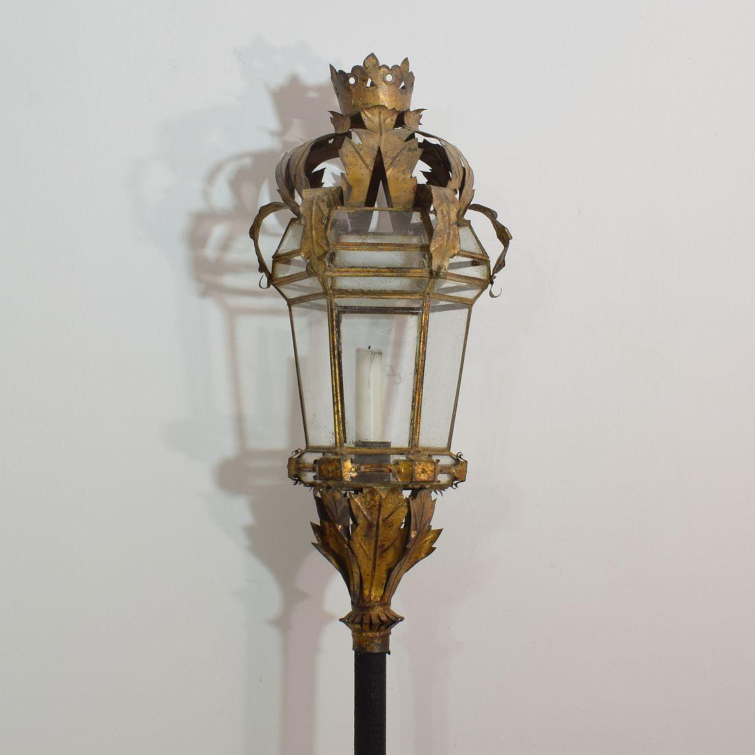 Early 20th Century Spanish Gilded Metal Lantern 1