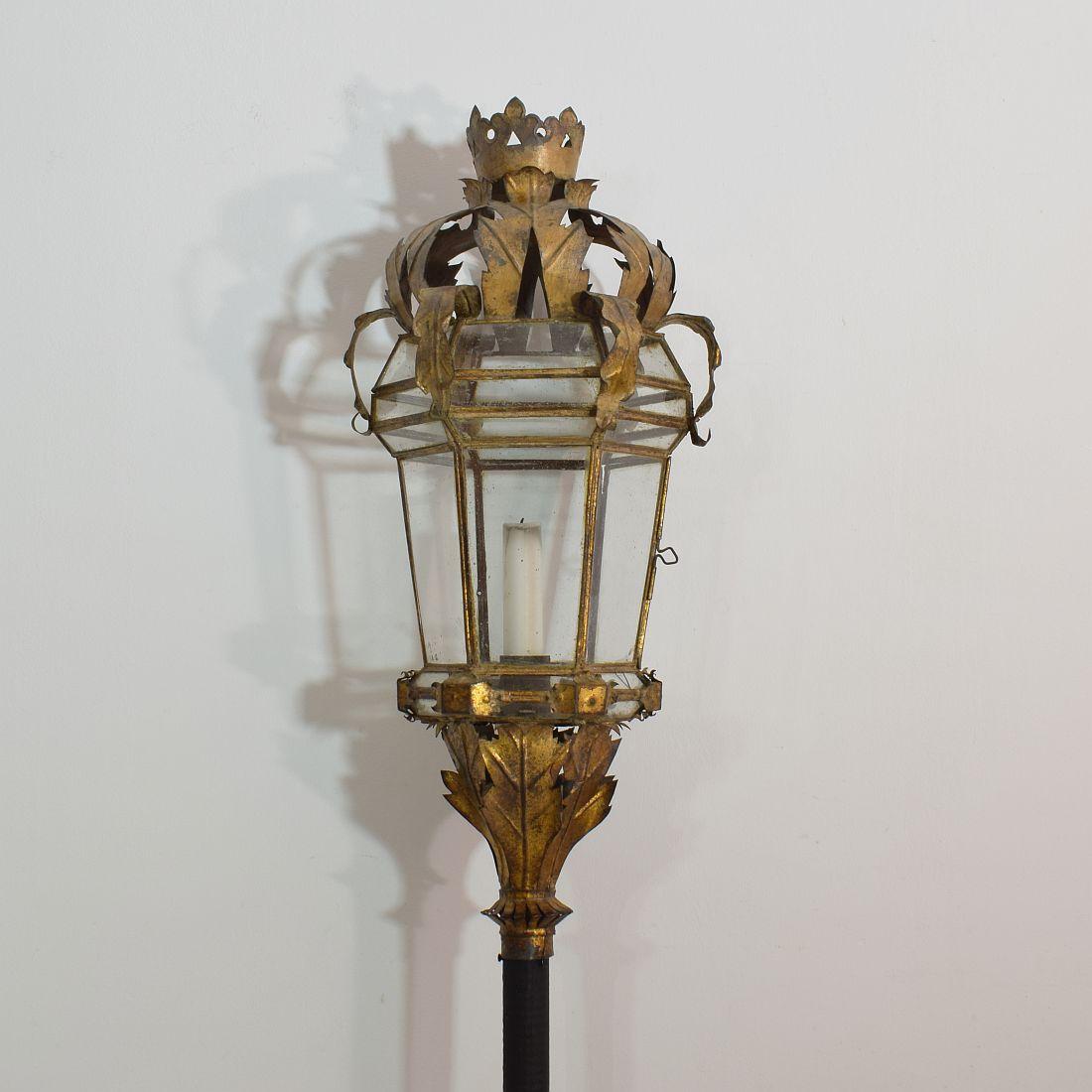Early 20th Century Spanish Gilded Metal Lantern 2