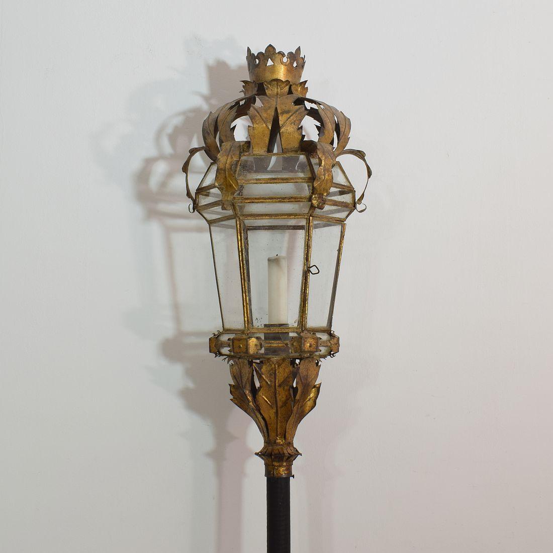 Early 20th Century Spanish Gilded Metal Lantern 3