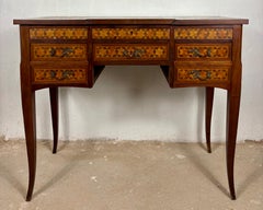 Early 20th Century Spanish Marquetry Vanity Desk with Drop Leaves