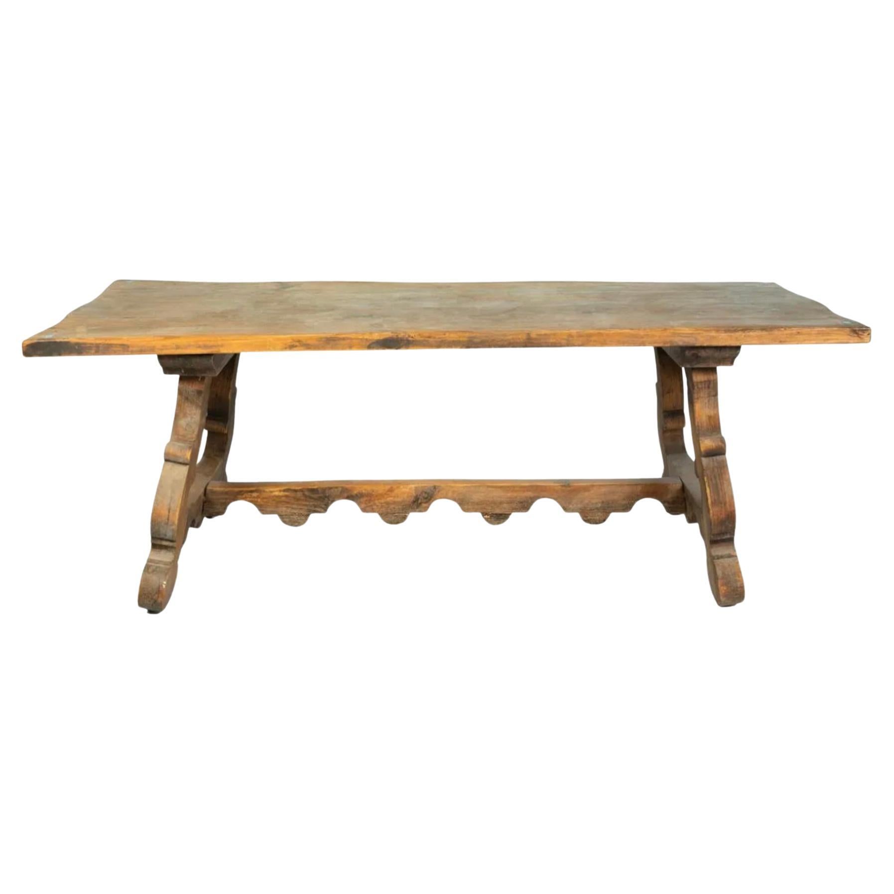 Early 20th Century Spanish Style Trestle Table