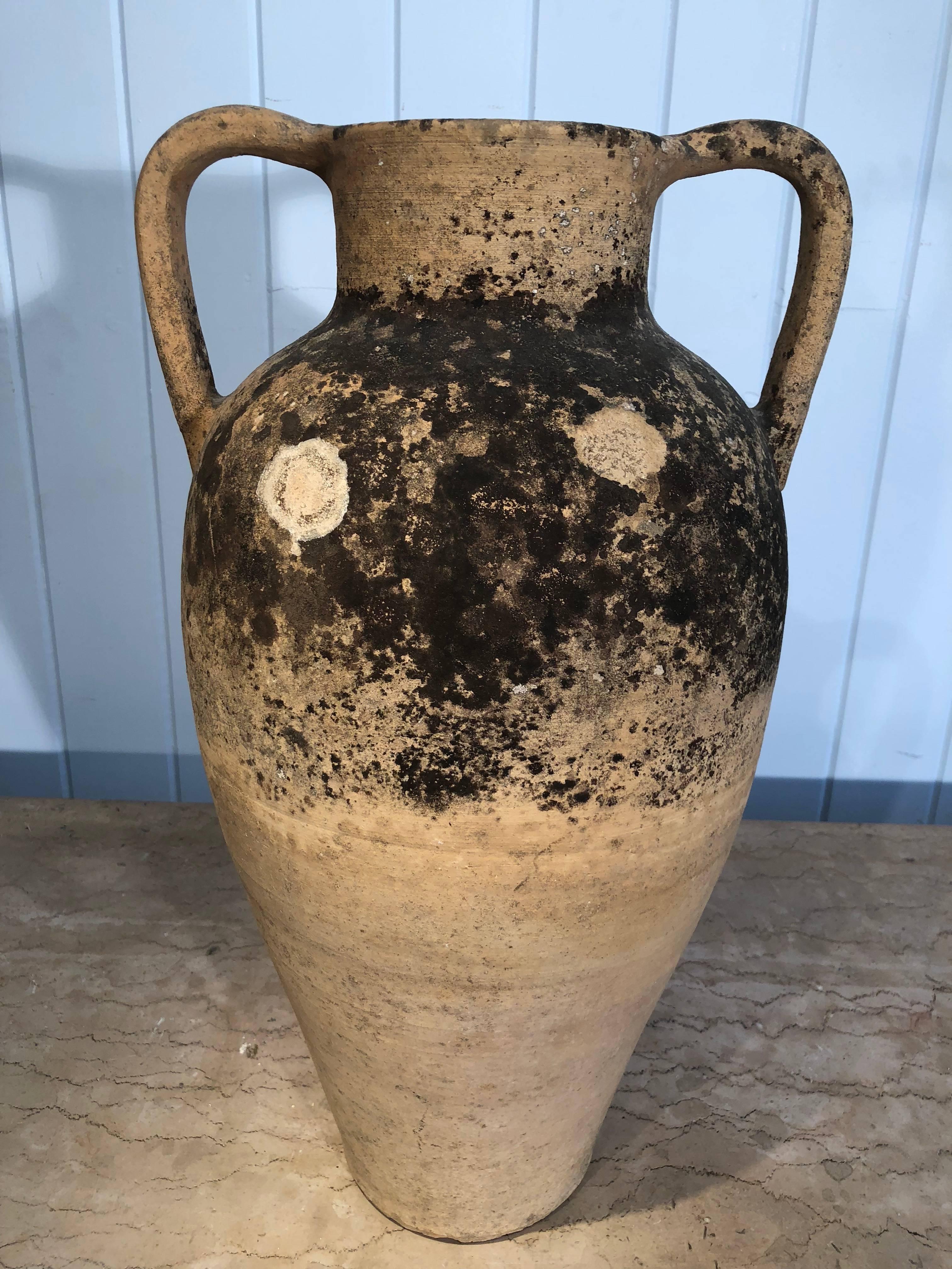 Hand-Crafted Early 20th Century Spanish Terracotta Handled Amphora