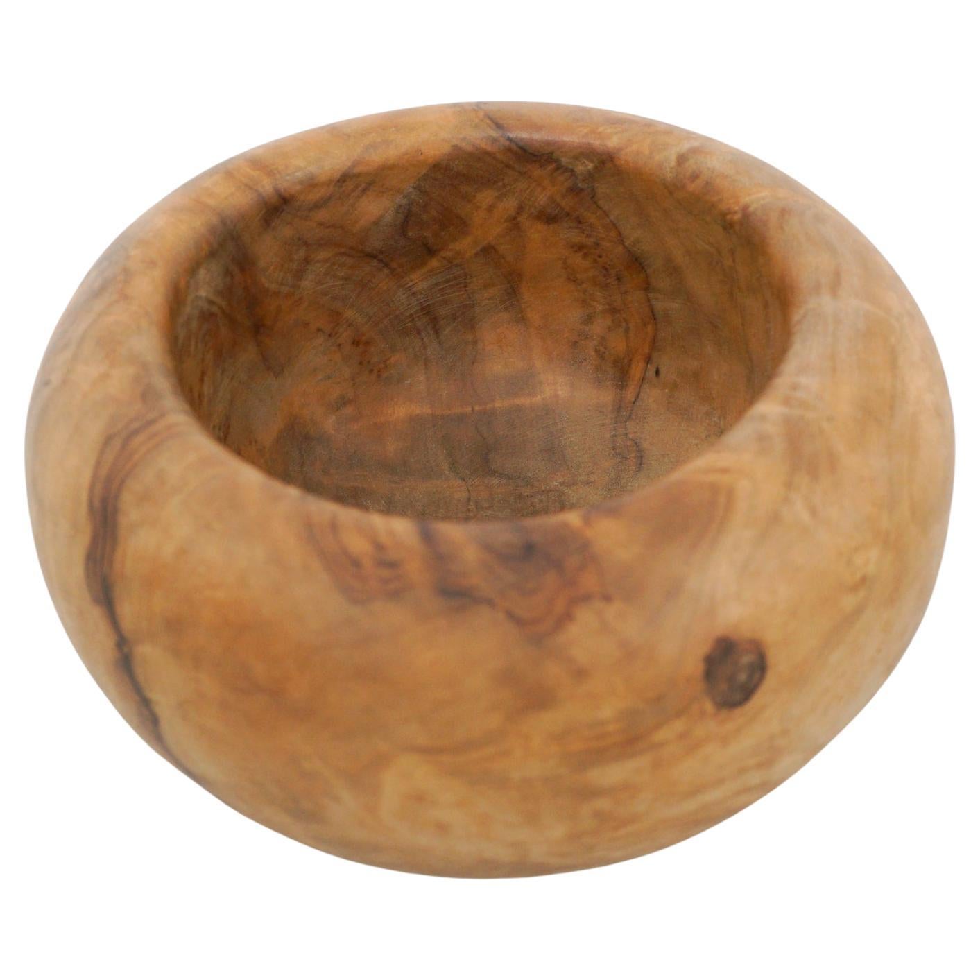 Early 20th Century Spanish Traditional Olive Wood Bowl For Sale