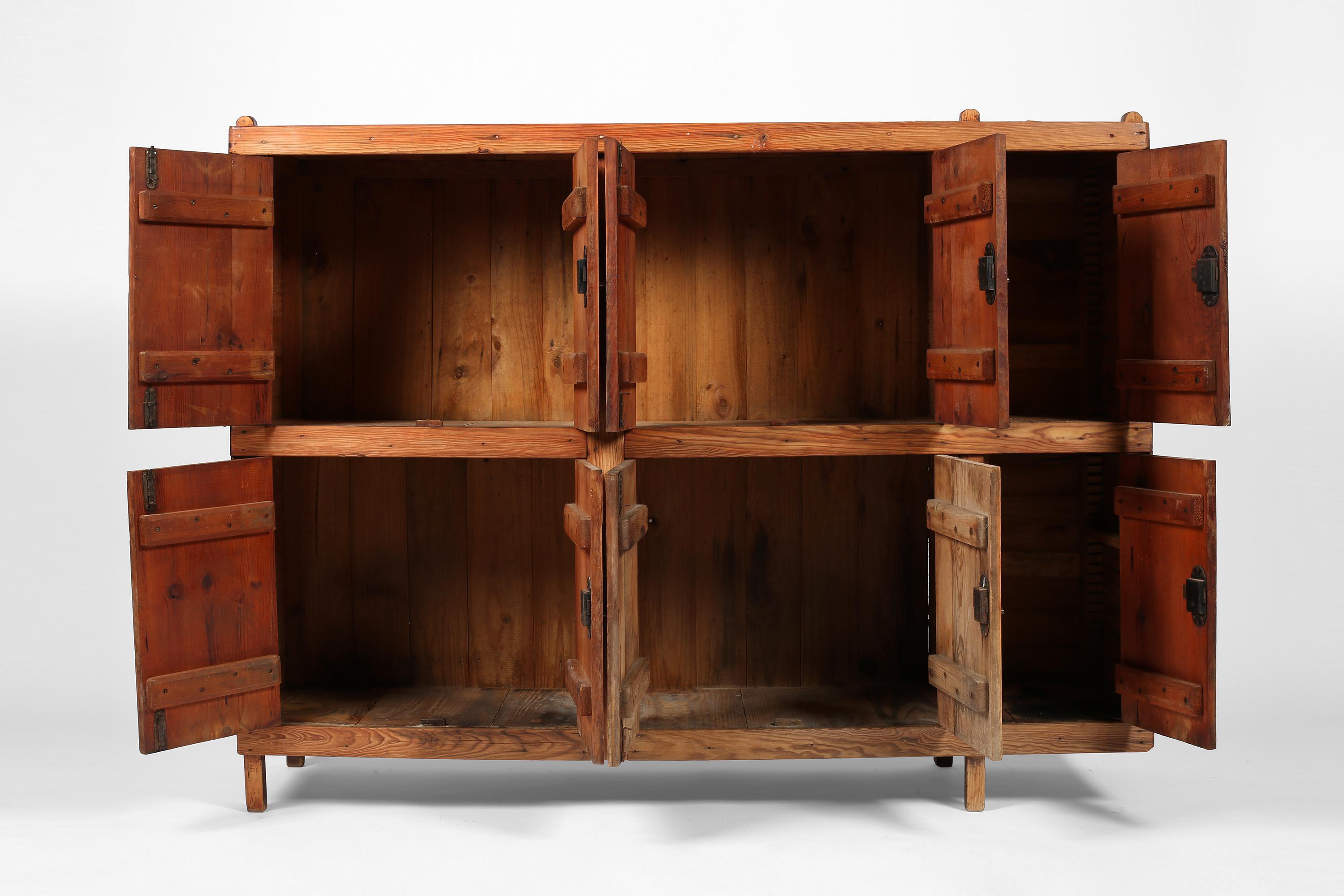 Early 20th Century Spanish Utilitarian Pine Cabinet For Sale 7