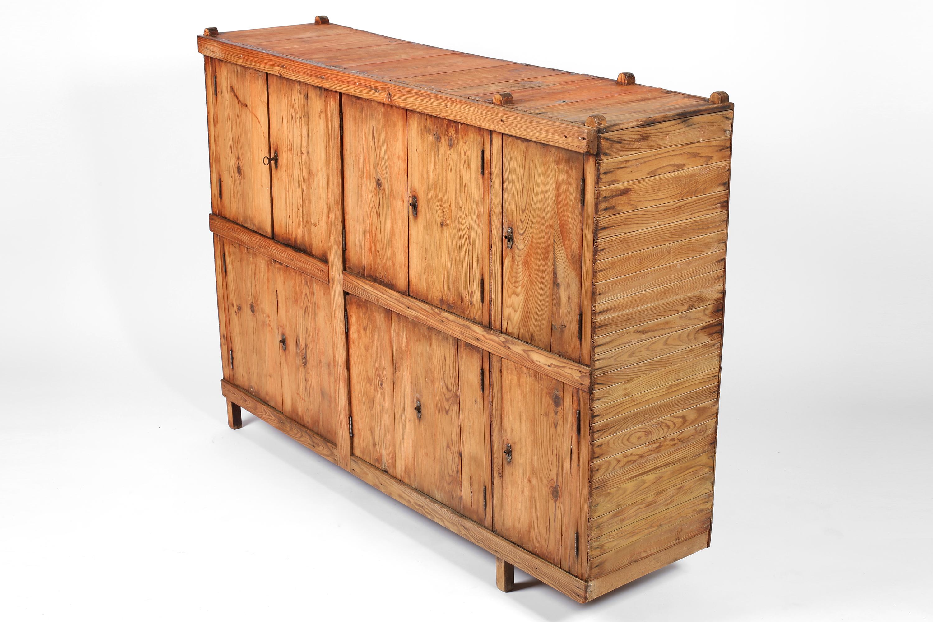 Early 20th Century Spanish Utilitarian Pine Cabinet For Sale 13