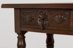Early 20th Century Spanish Walnut Console Table with Barley Twist Legs