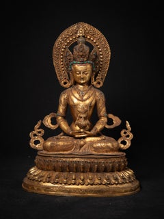 Early 20th century Special old bronze Nepali Aparmita Buddha statue